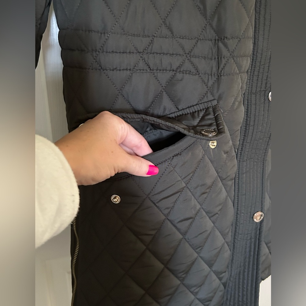 Women’s Faux-Fur-Collar Quilted Coat by Michael Kors - Picture 5 of 15